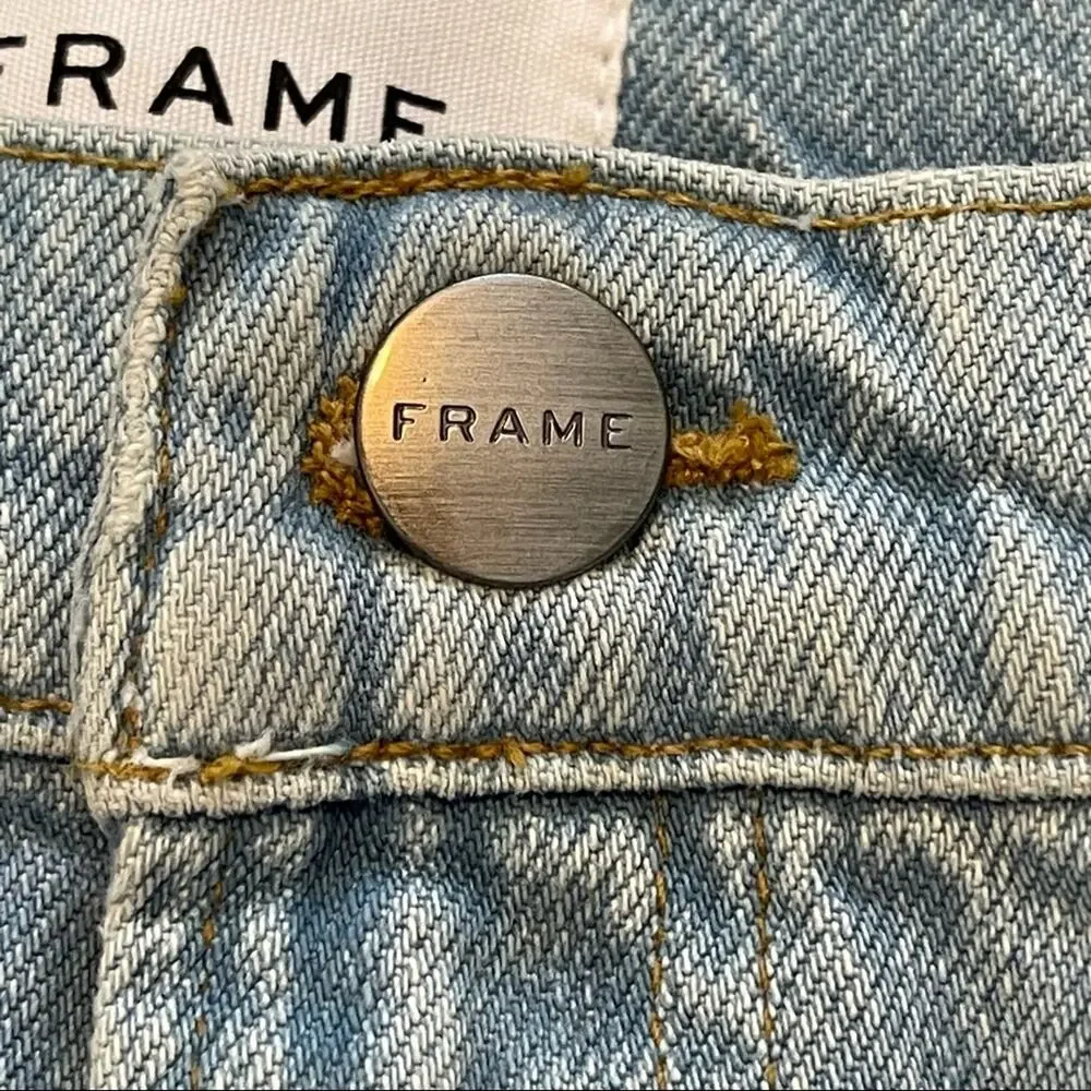FRAME Le Mini Palmdale Raw Edge Denim Skirt 27